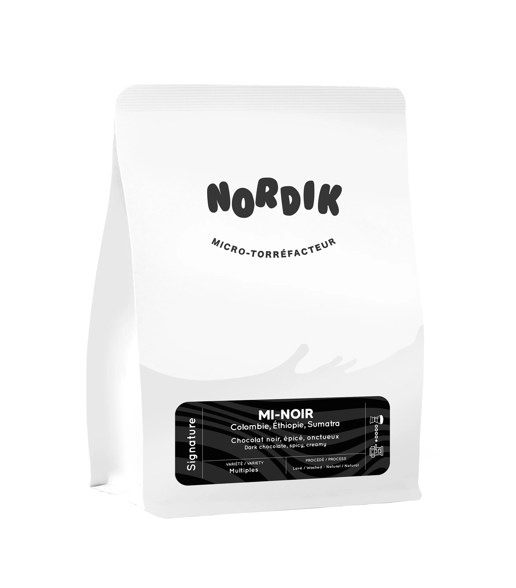 Mélange Mi-Noir – Café corsé de style italien avec 25 % de Robusta